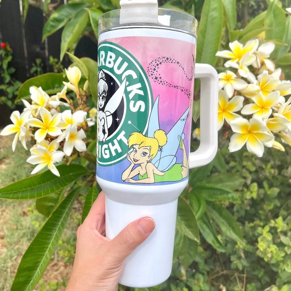 Disney Tinkerbell 40 oz Tumbler/Water bottle/Mug with hand carry handle.… - Picture 7 of 7
